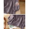 Ladies Shirt Spring Summer Round Neck Embroidered Women's Blouse Elegant Linen Lady Loose