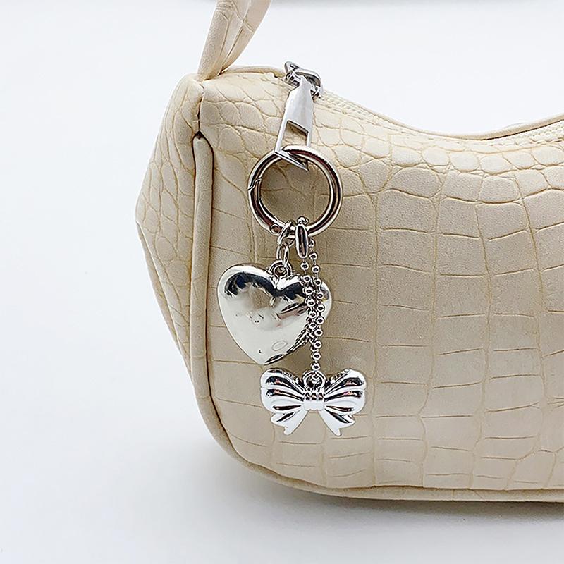 Mode Y2K Herz Schleife Schlüsselanhänger Vintage Metall Schleife Schlüsselanhänger Damen Mode Tasche Anhänger Rucksack Dekor Hängende Accessoires Geschenke