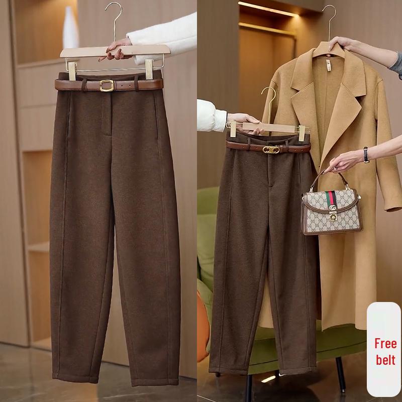 

Женские весенне-осенние велюровые ацетатные шерстяные брюки-шаровары 2025 - Новые повседневные спортивные брюки-бананы 29/XL for 115-125 jin