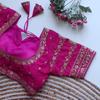 Blouse Brodée de Designer en Mélange de Soie pour Femmes, Tenue de Mariage, Choli Ethnique Prêt-à-porter