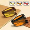 Foldable Anti Blue Light Night Vision Glasses Orange & Red Lenses Blue Light Blocking Glasses for Playing Computer Game Goggles