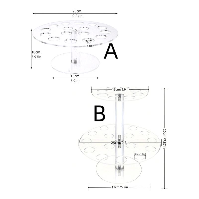 16/24 Holes Acrylic Ice Cream Cone Holder Cupcake Popcorn Rack Party Wedding Buffet Display Stand Transparent Ice Cream Shelf