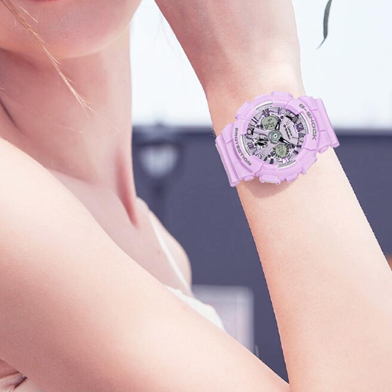 Casio Shock Resistant Dual Display Series Quartz Watch Women watches Purple GMA-S120DP-6A