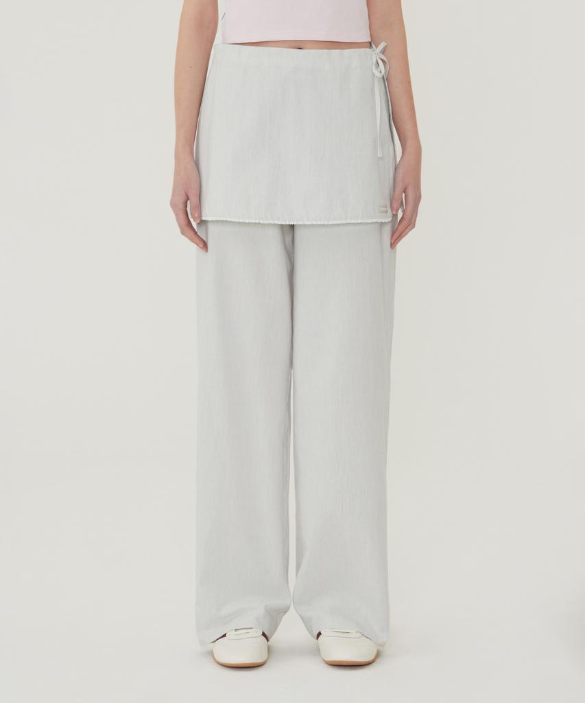 COVERNAT WOMAN Cotton Skirt Layered Pants Sky Blue
