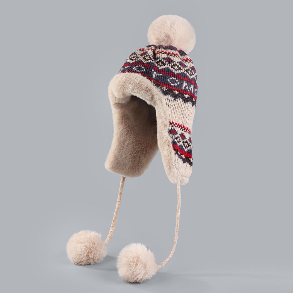 Wintermütze mit Ohrenklappen Warme Herbst- und Winterplüsch-Ohrenklappenmütze Winddicht Vielseitiger Ohrenschutz Skimütze