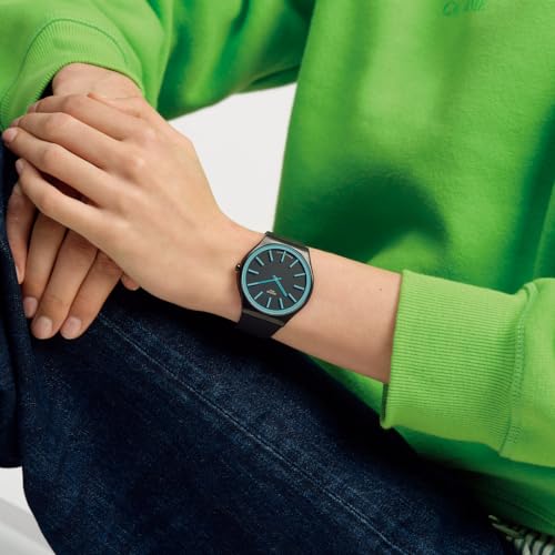 Swatch OBSIDIAN SHIMMER SS07B111 Wristwatch, Black