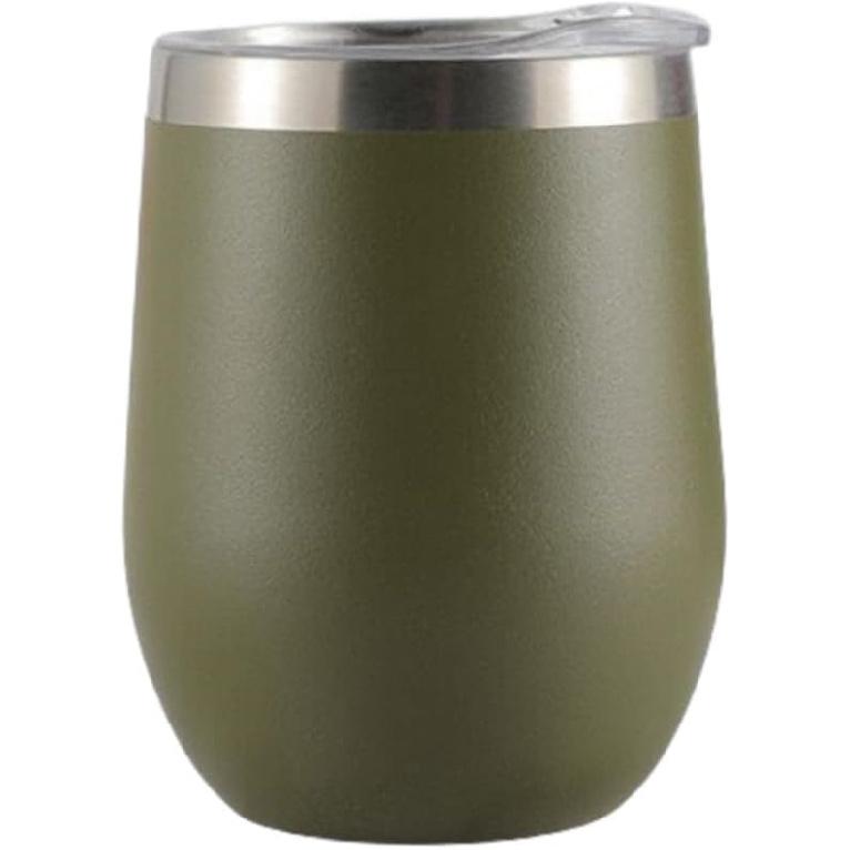 12 oz Stainless Steel Wine Tumbler Stemless Glasses with Lid, Double Wall Insulated Travel Mug Perfect for Wine, Coffee, Drinks, Champagne, Cocktails