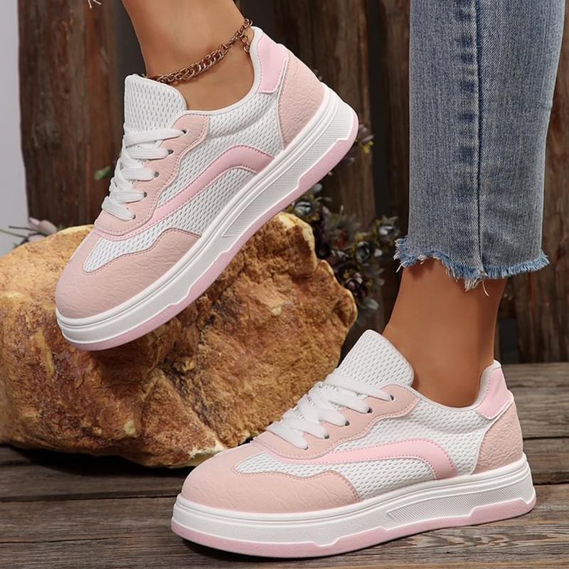 Fashion Women's Sneakers New Breathable Mesh Sports Shoes Women Spring Autumn Solid Lace Up Sneakers Woman Non-Slip Platform Casual Shoe