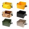 Camp Wash Bucket with Side Carry Handle, Folding Square Water Tub for Cleaning Tasks and Field Kitchen Support Daily