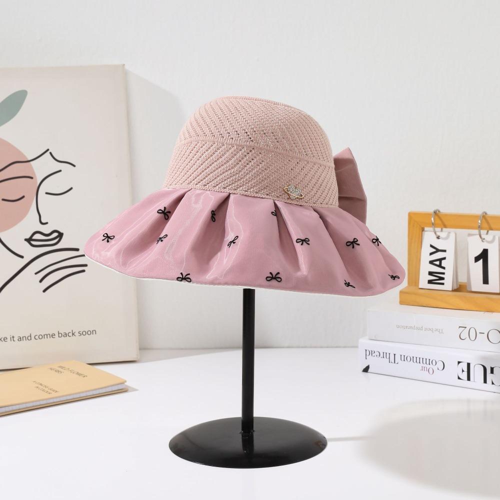 Topless Empty Top Sun Hat Bowknot Foldable Visor Cap Simple Female Shell Hat Holiday