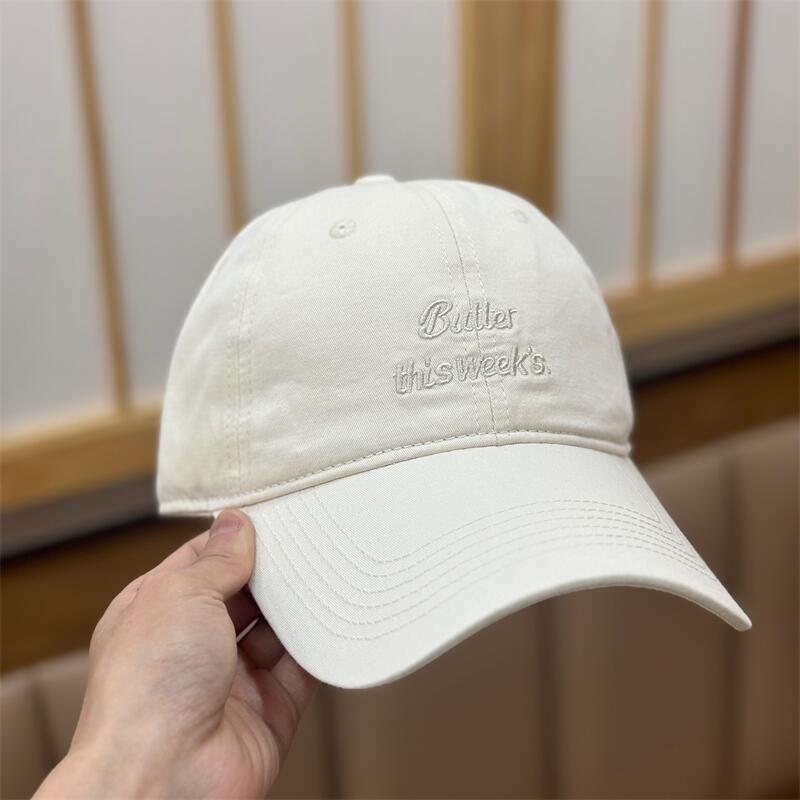Letter Embroidered Baseball Cap Women S Soft Top Trendy Hat Retro Face Small Versatile Sunshade Cap Adjustable
