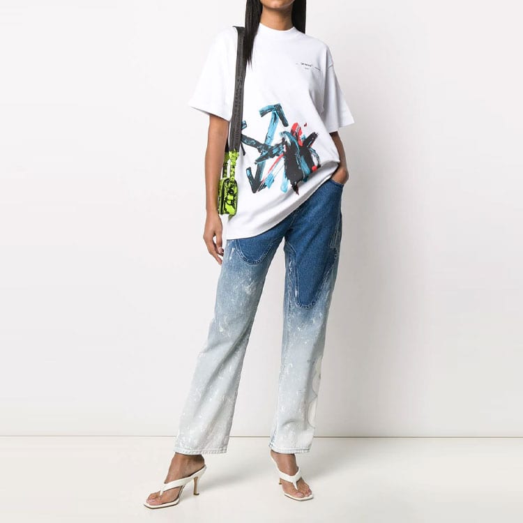 OFF WHITE SS20 T Shirts Women's Crew Neck Moderate Straight Fit OWAA072R20H841280130