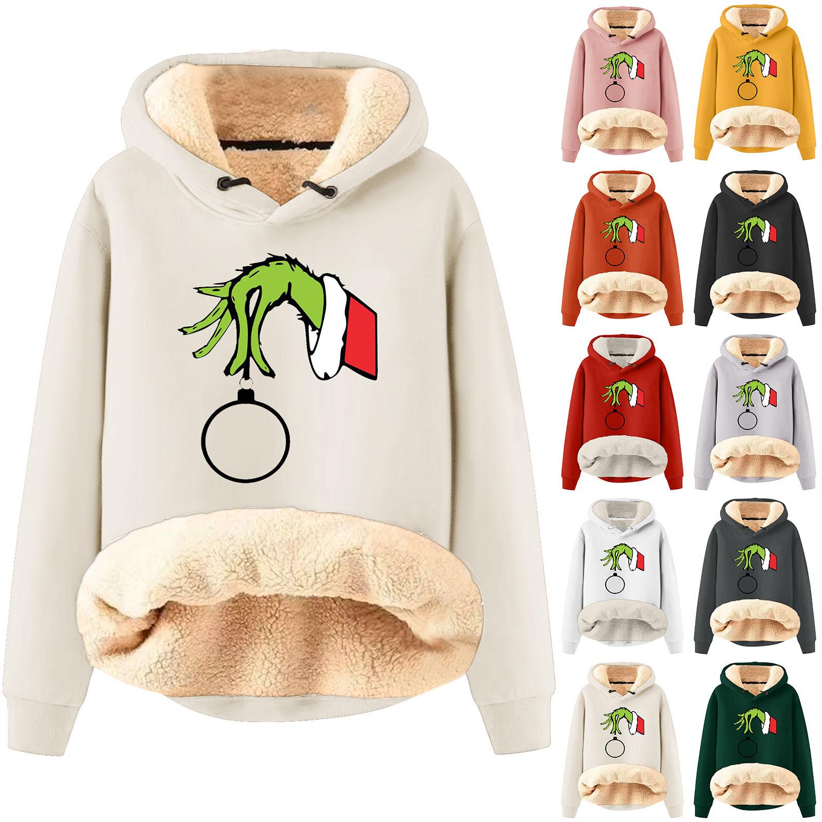 

Женский модный плюшевый и утолщенный теплый свободный пуловер с капюшоном с капюшоном