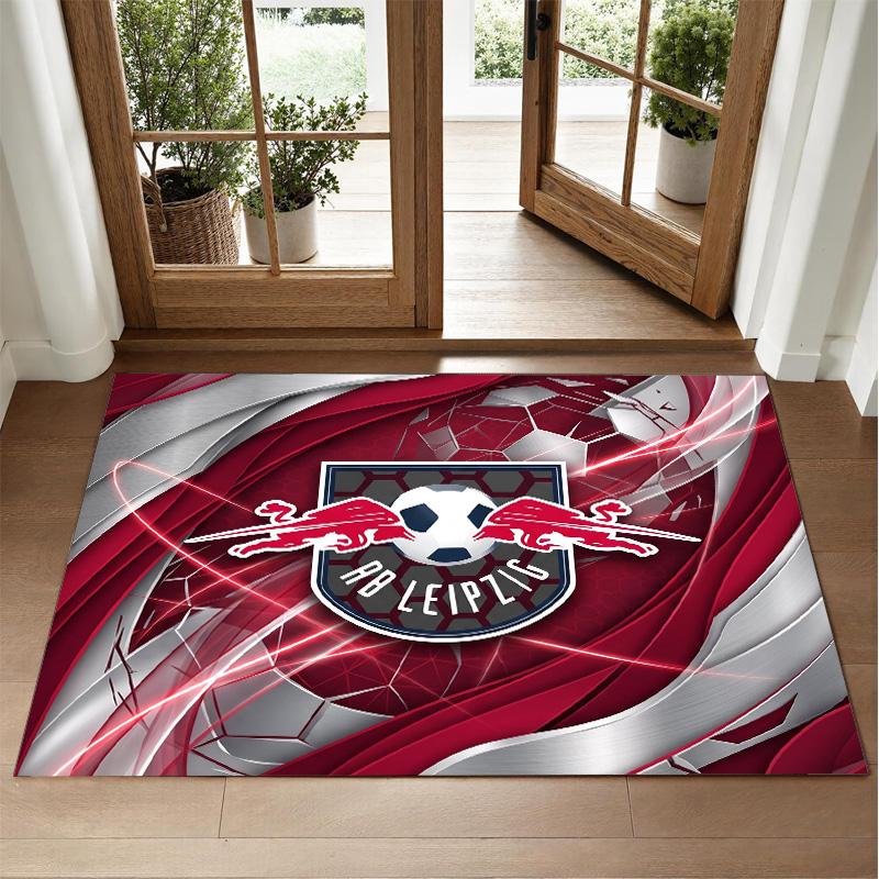 RB Leipzig Football Design Crystal Velvet Rug Soft Decorative Mat for Bedroom Entrance