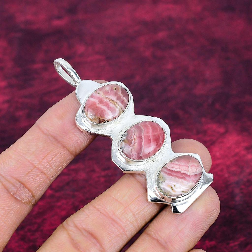 Rhodochrosite Jewelry, 925 Solid Sterling Silver Pendant, Handmade Gemstone Jewelry Pendant, For Memorial Day