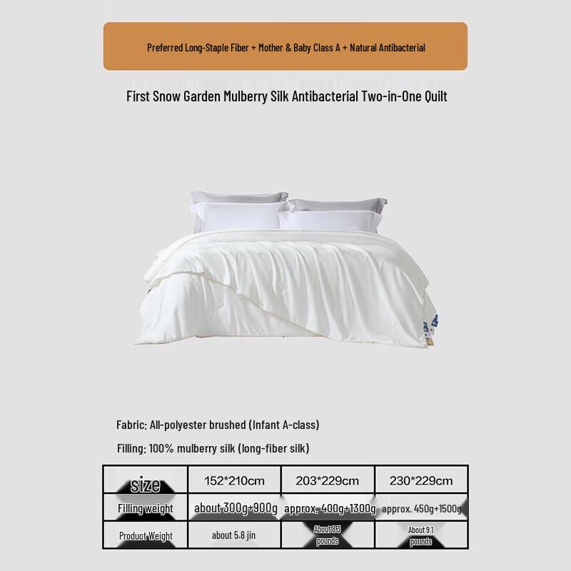 Fuanna 100% Mulberry Silk All-Season Mother-Child Quilt