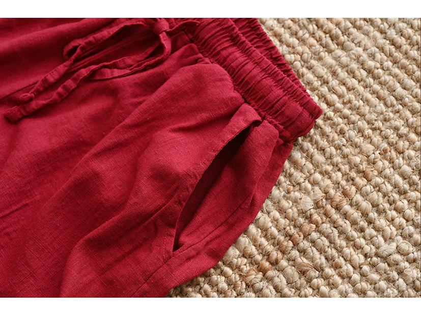 2025 Summer Women's Retro Cotton & Linen Wide-Leg Pants