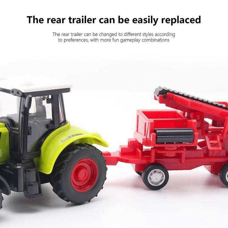 Farmer Tractor Toy Friction Powered Early Educational Toy Collectible Farm Toy Small Construction Vehicle For Children Gift Lumber Truck Toy Playsets
