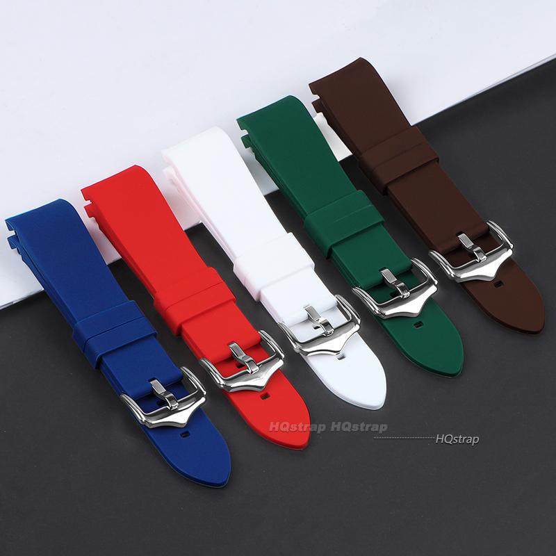 Curved End Silicone Strap for Swatch Stainless Steel Buckle 20mm 22mm Men Women Soft Waterproof Replace Watch Band for Seiko