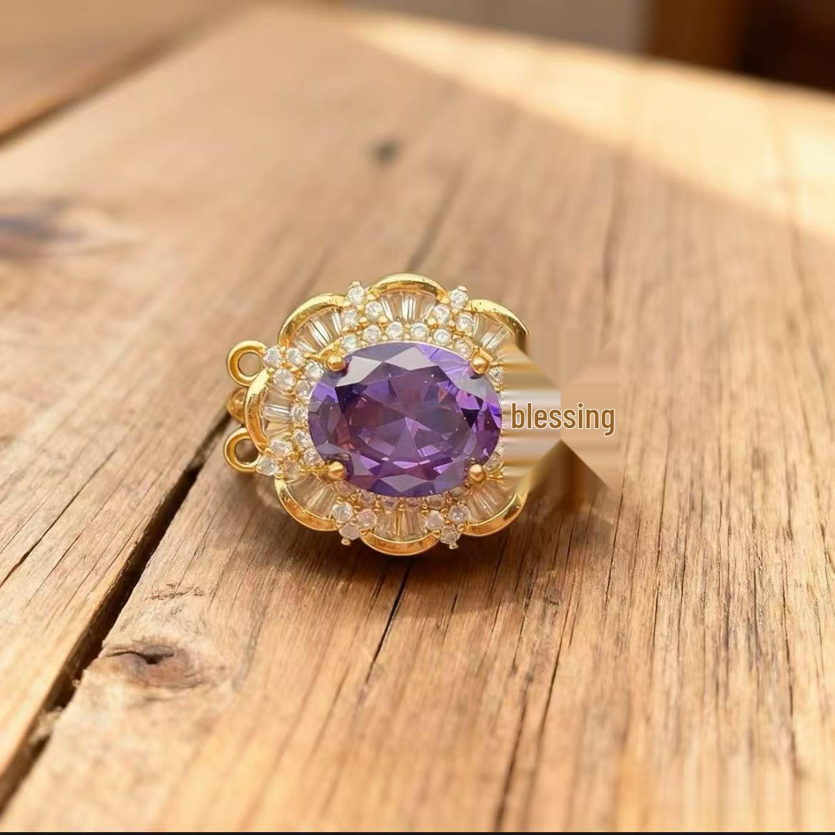 

Мідний Т-квадрат з покриттям 18K золотом, мереживо з цирконів, дворядний застібка-браслет/намисто для DIY прикрас