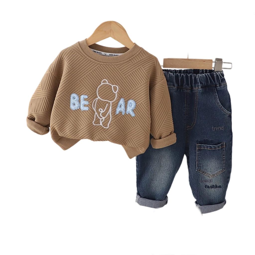 Uformelt langermet sett for barn, komfortable hverdagsantrekk