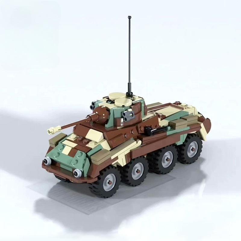 Military Series Camouflage Armored Car Building Blocks MOC Cougar Artillery Vehicle Model Children's Puzzle Assembly Toys Gift