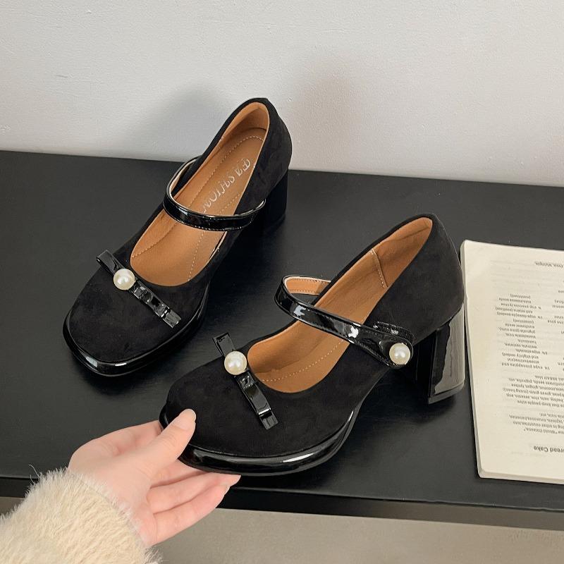 Plattform-Dicke-Ferse Damen Mary Jane Schuhe Damen Elegant Hochzeitsparty Pumps 2026 Frühling Herbst Damen Designer Einzelne Schuhe