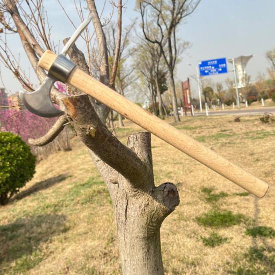 Piccozza a doppia testa in acciaio inossidabile con manico in legno allentare il terreno scavare zappa piccozza multifunzionale attrezzi da giardinaggio