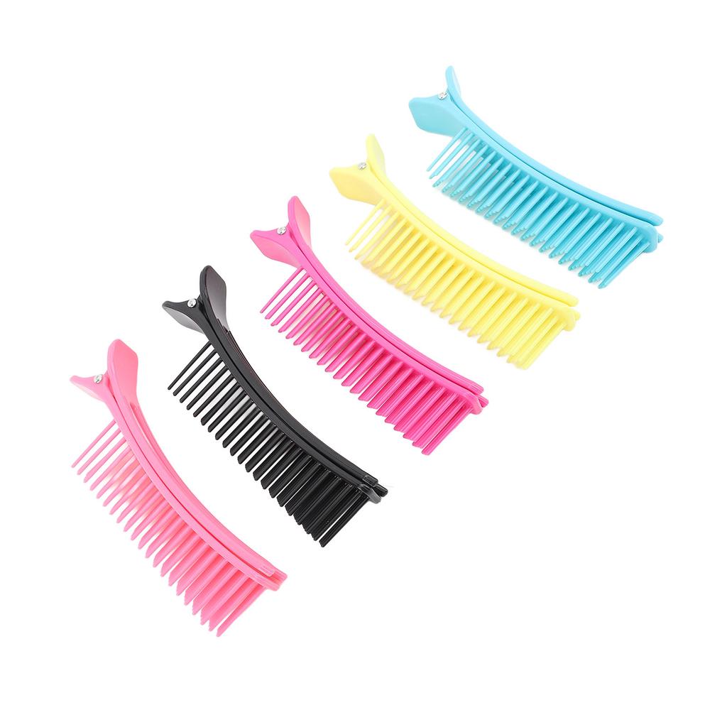 5 Parów Klipsów do Sekcjonowania Włosów Dwuwarstwowe Solidne Profesjonalne Klipsy Grzebieniowe do Sekcjonowania Włosów do Salonu Fryzjerskiego Barber Shopu