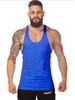 Men's Plus Size Solid Racerback Tank Top - Elastic Cotton Blend for Gym Training