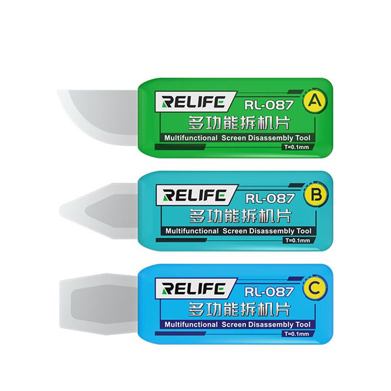 RELIFE RL-087 3-IN-1 Disassembly Tools for iPhone Samsung Mobile Phone Tablet Screen Glass Back Cover Pry Opening Repair Set RL-087