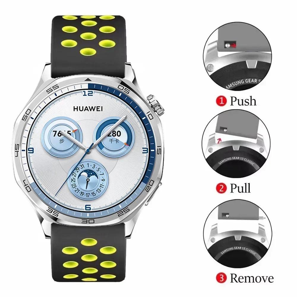 22mm 20mm 18mm Silicone Strap For Huawei Watch GT5/4/3 Pro 46mm Two-color Wristband Huawei Watch GT5 Pro 42mm GT4-5 41mm Correa