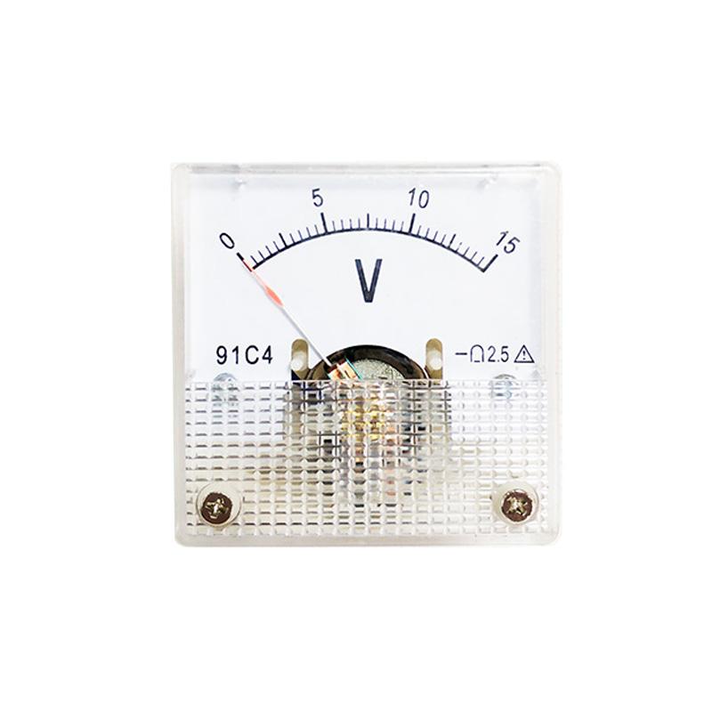 DC Voltmeter Analog Voltage Meter Mechanical Pointer Type 91C4-V Volt Meter 45*45mm