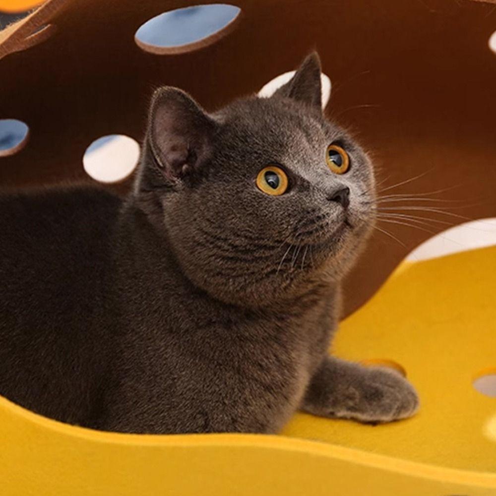DIY Haustiertunnel Röhrenbett Faltbare Katzenaktivitätsmatte Spielzeug Langlebige Katzentunnel Bett für Interaktiv