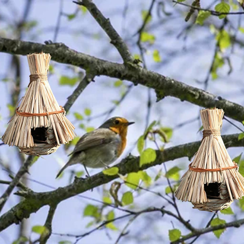 House Outdoor Hanging Bird House Straw Bird House Natural Bird House