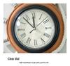 Vintage Mediterranean Ship Wheel Wall Clock - Distressed Wooden Decor for Living Room or Bar
