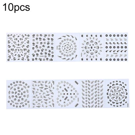 10 ks 3D samolepky pro přenos na nehty DIY květinové obtisky Tipy na manikúru Dekorace