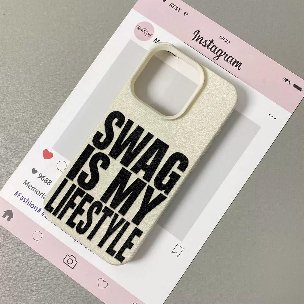 Swag Lifstyle Case For IPhone 17 16 15 14 13 12 11 Pro Max Silicone Leather Cover Iphone 13 15 16 17 Air Pro Max TPU Cover