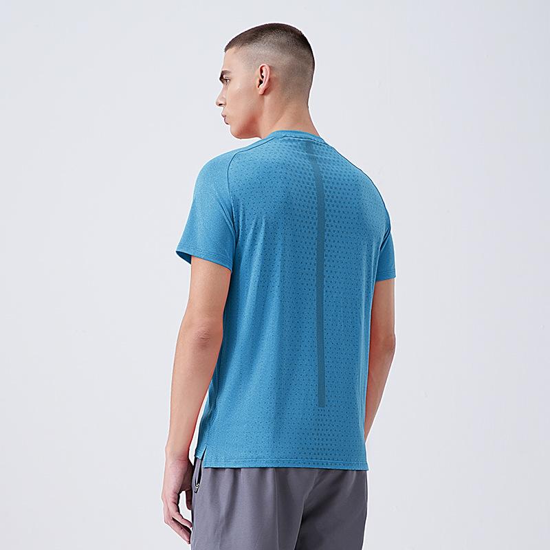 Eisseidenes Sport-T-Shirt für Herren Schnelltrocknend Sommer Leichtgewicht Kurzärmeliges Basketball-Top Trainingsshirt