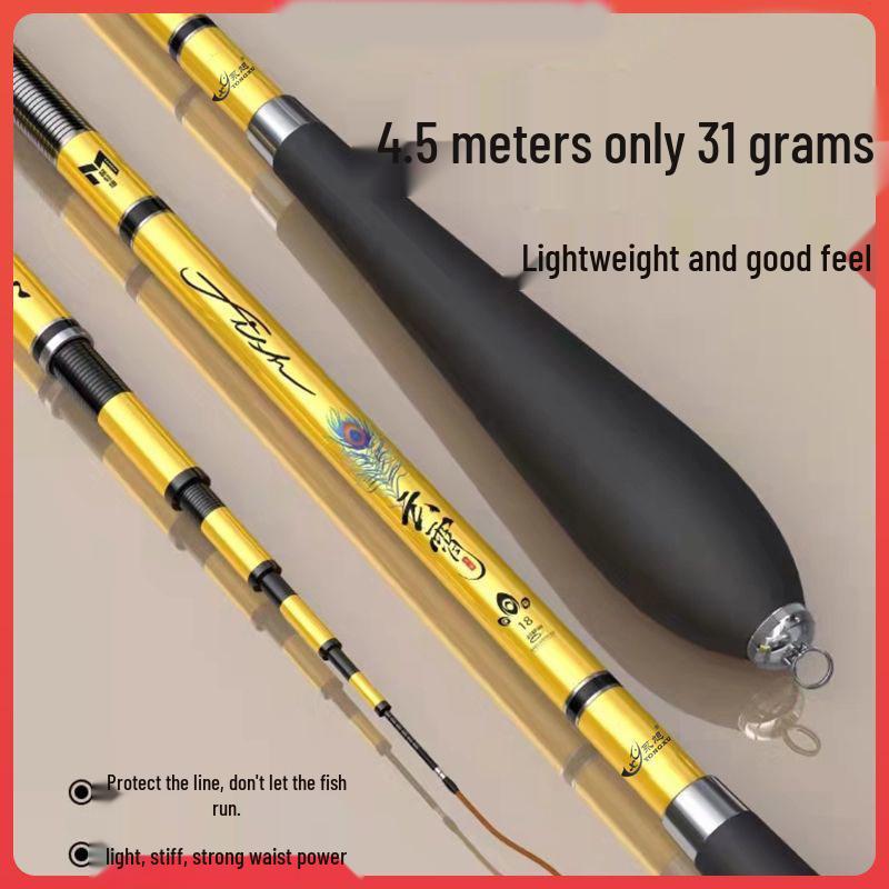 Ultra-Hard, Ultralight Taiwan Carbon Fishing Rod: 28/19 Action, Extremely Fine Design for Crucian Fishing