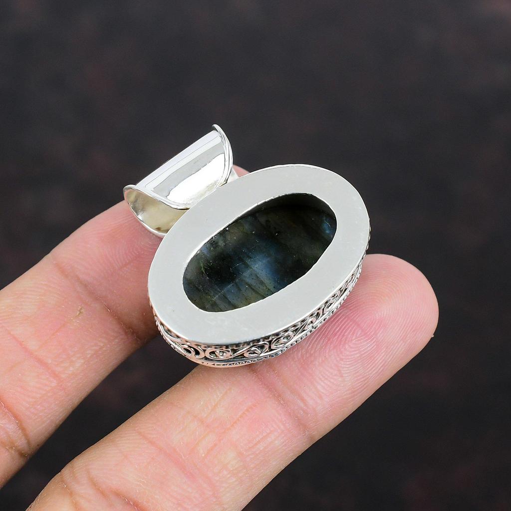 Mystic Fire Labradorite Pendant Natural Gemstone Jewelry 925 Sterling Silver Pendant Handmade Pendant Antique Vintage Jewelry Gifts For Wife