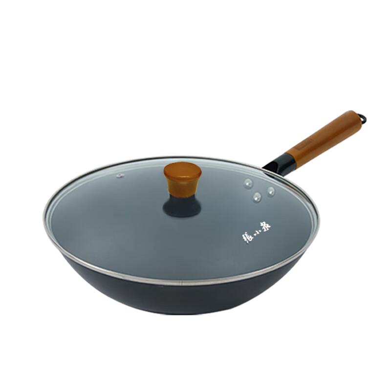 Zhang Xiaoquan Homestyle Round Bottom Iron Wok with Lid