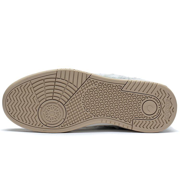 Li Ning Yuebai Denim Abrasion Resistant Breathable Low Top Skateboard Shoes Women's Blue White Brown AGCS427-6