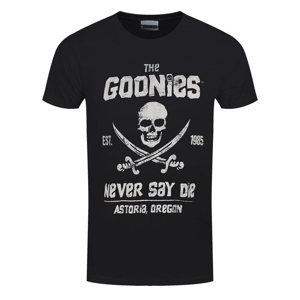 Die Goonies T-Shirt Sag niemals stirb Offiziell Neu Schwarz