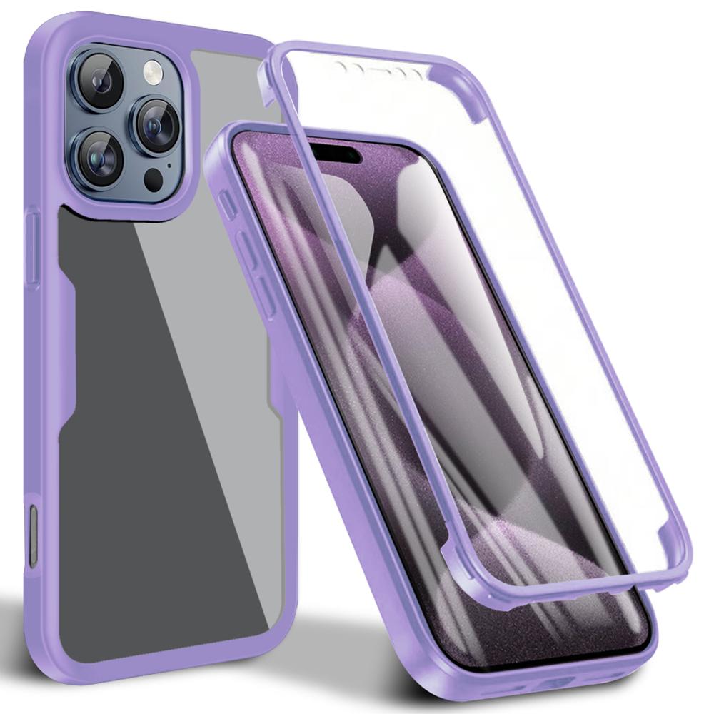 For iPhone 16 Pro Max Case Acrylic+TPU Clear Phone Cover with PET Screen Film