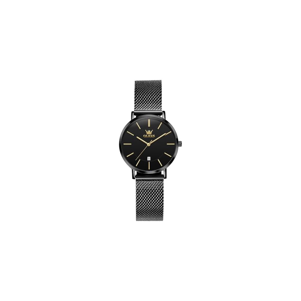 OLEVS Women s Milanese Mesh Analog Watch Waterproof Simple Dial Fashion Timepiece