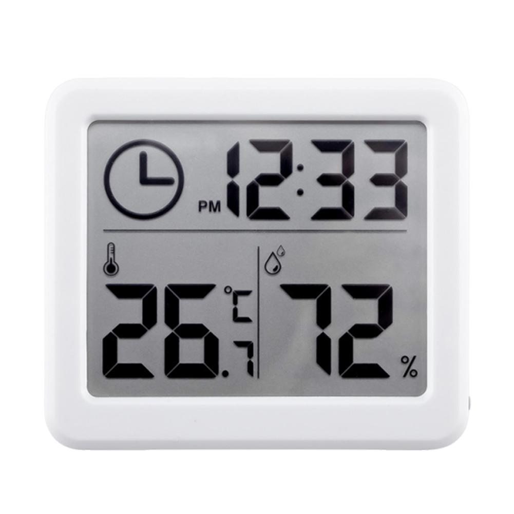 

Mini Hygrometer Digital Thermometer with LCD Display with Clock for Bedroom Office