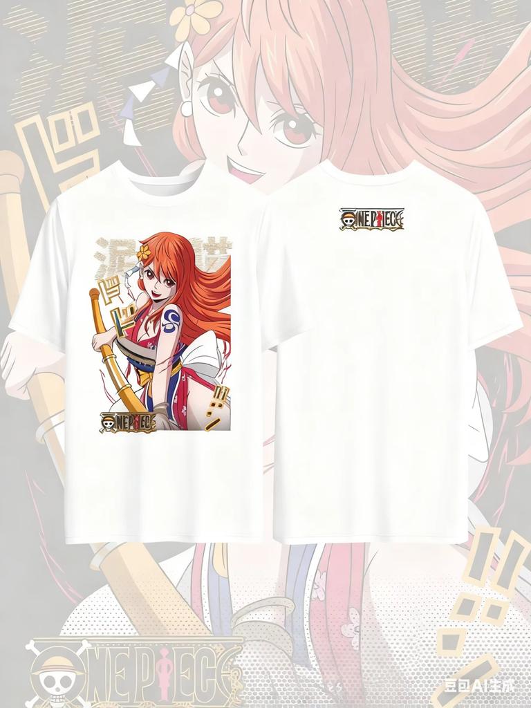 2026 New Nami from One Piece anime print cotton Tshirt suitable for both men and women
