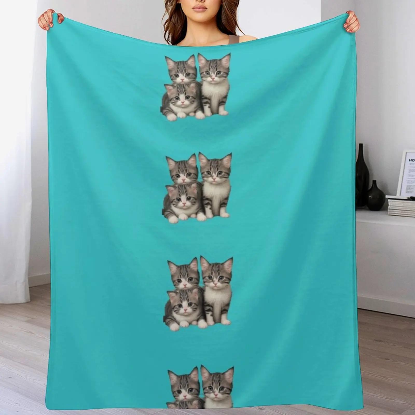 kittens Throw Blanket Multi Use Warm Blanket for Living Room Bedroom 102x76cm(40x30in)