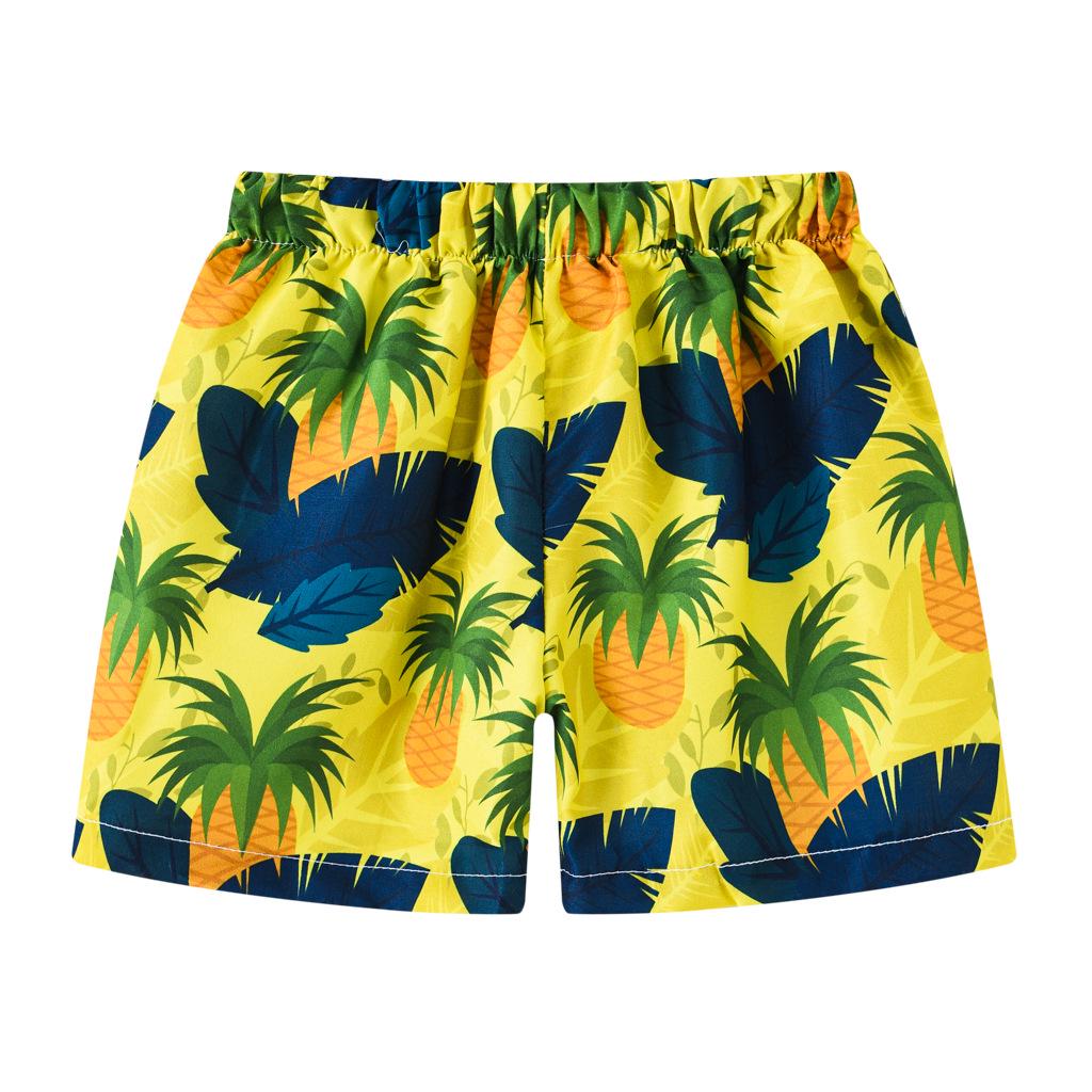 Sommer Kinder Cartoon-Print Badeshorts - Elastischer Bund Strand- & Sportbadehosen